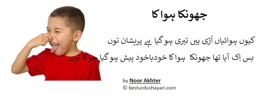 Funny Shayari in Urdu - Jhonka Hawa ka - ewww farting smell